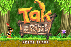 Tak and the Power of JuJu title screen for GameBoy Advance